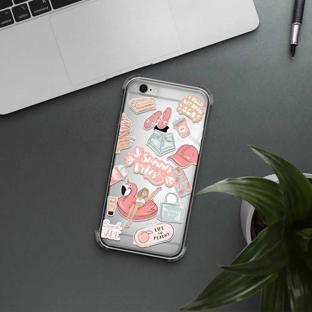 Summer Vibes Sticker Apple iPhone 6 Clear PC Case