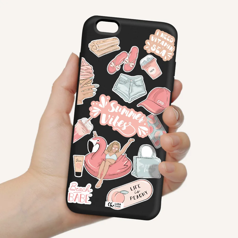 Summer Vibes Sticker Apple iPhone 6 plus Silicone black Case