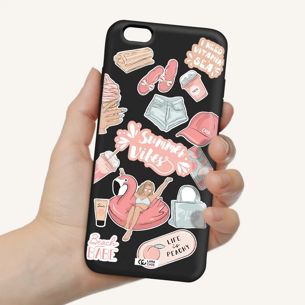 Summer Vibes Sticker Apple iPhone 6 s plus Silicone black Case
