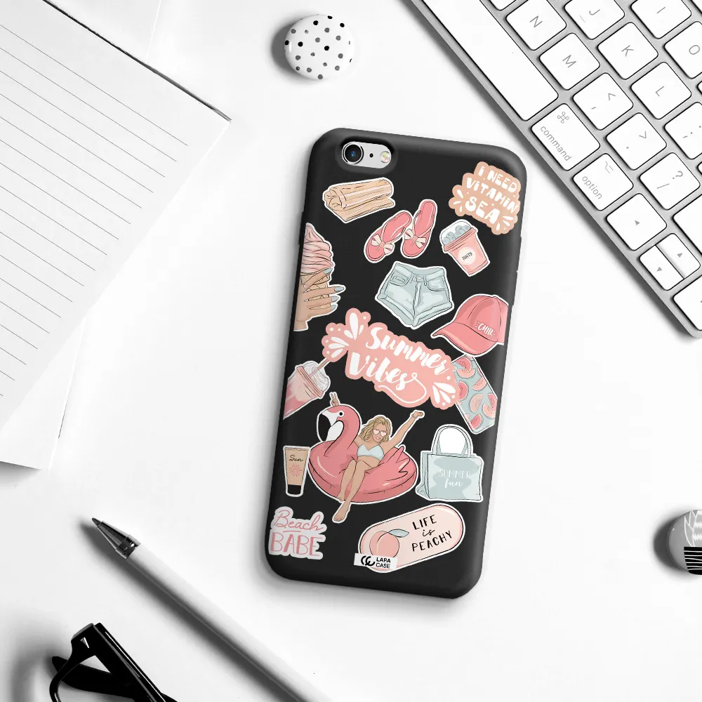 Summer Vibes Sticker Apple iPhone 6 s plus Silicone black Case