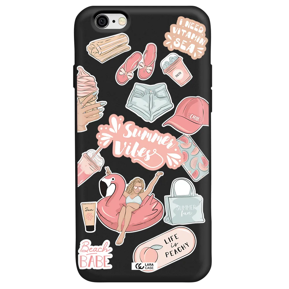 Summer Vibes Sticker Apple iPhone 6 Silicone black Case