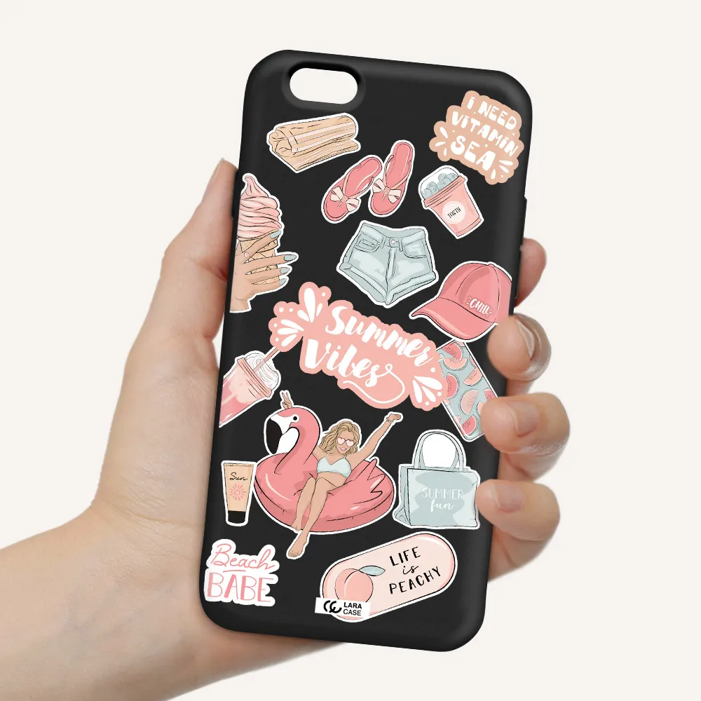 Summer Vibes Sticker Apple iPhone 6 Silicone black Case