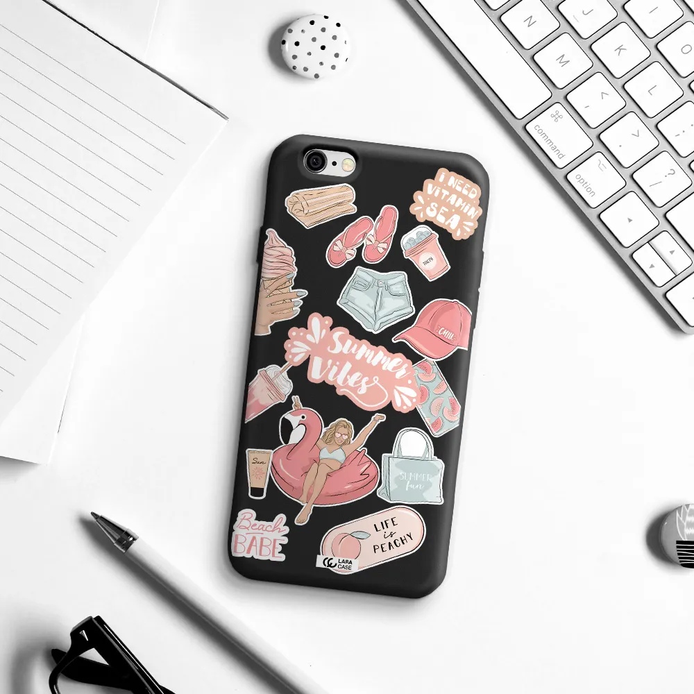 Summer Vibes Sticker Apple iPhone 6 Silicone black Case