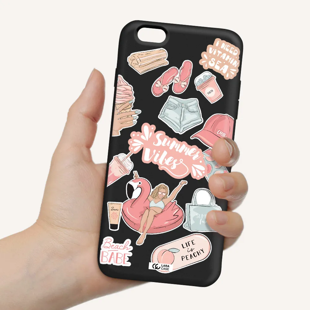 Summer Vibes Sticker Apple iPhone 6S Silicone black Case