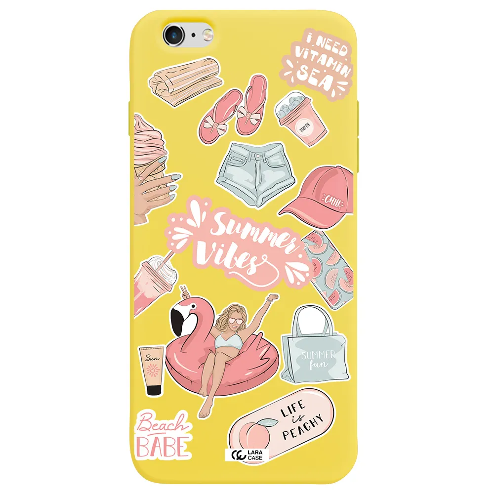 Summer Vibes Sticker Apple iPhone 6S Silicone canary yellow Case