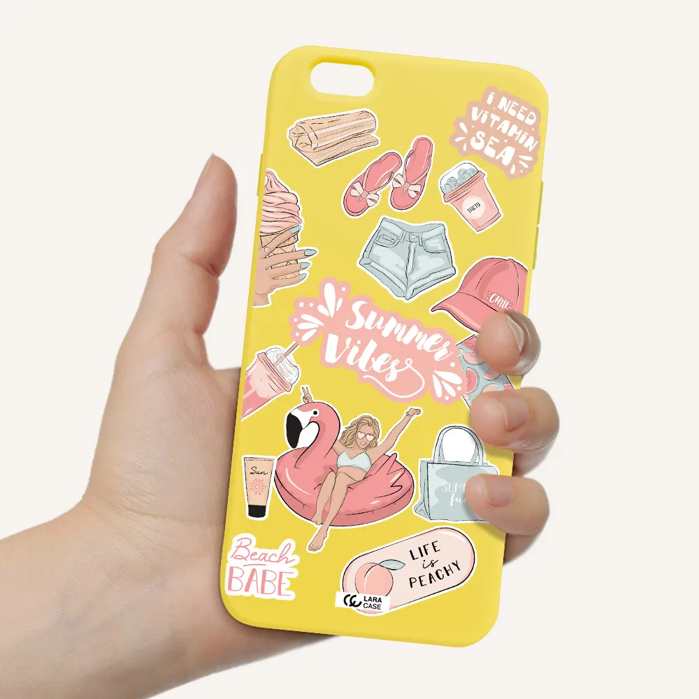 Summer Vibes Sticker Apple iPhone 6S Silicone canary yellow Case