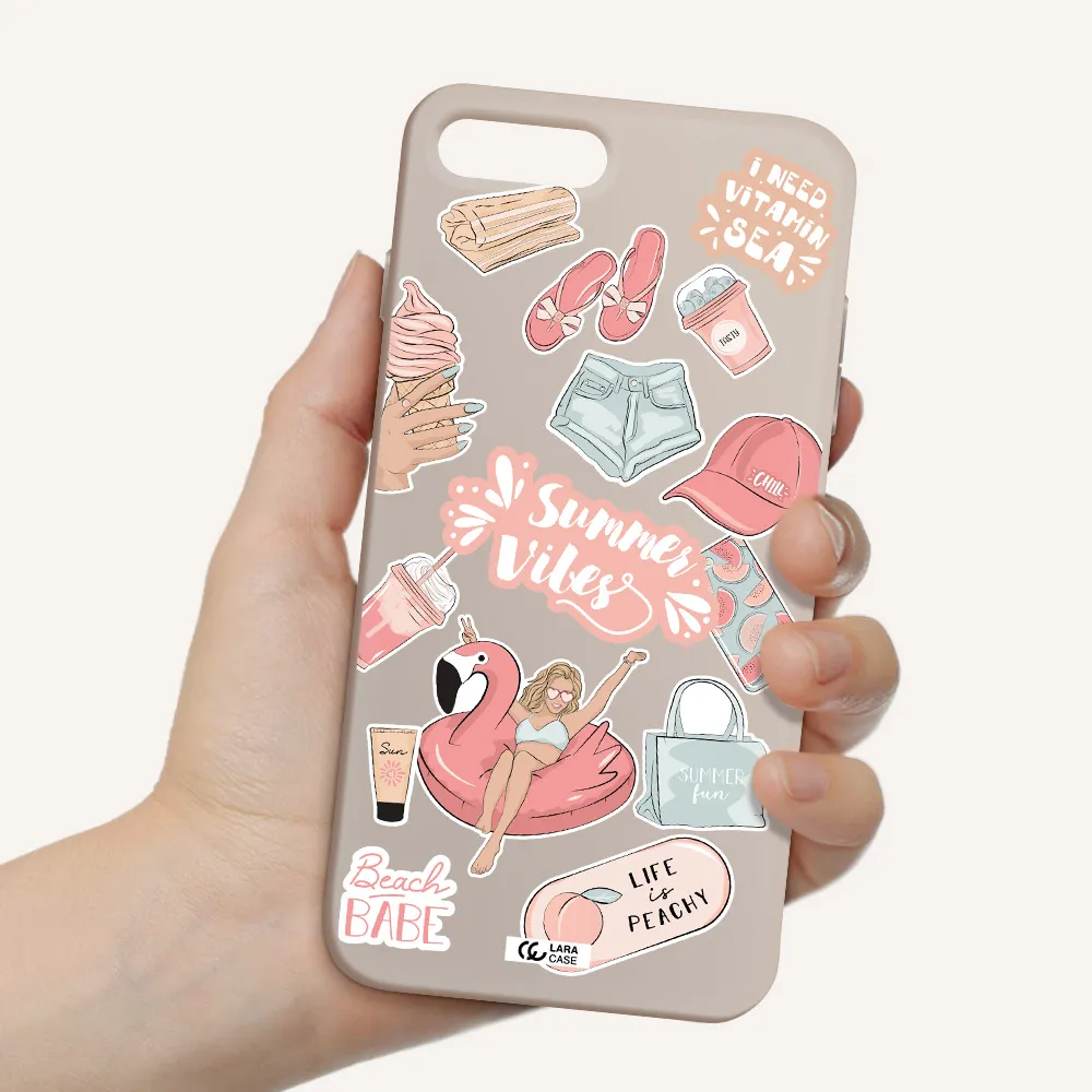 Summer Vibes Sticker Apple iPhone 7 plus Silicone Stone Case