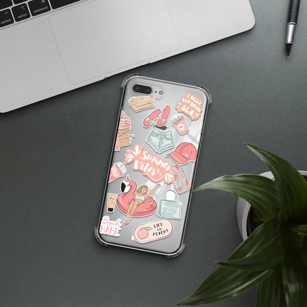 Summer Vibes Sticker Apple iPhone 8 plus Clear PC Case