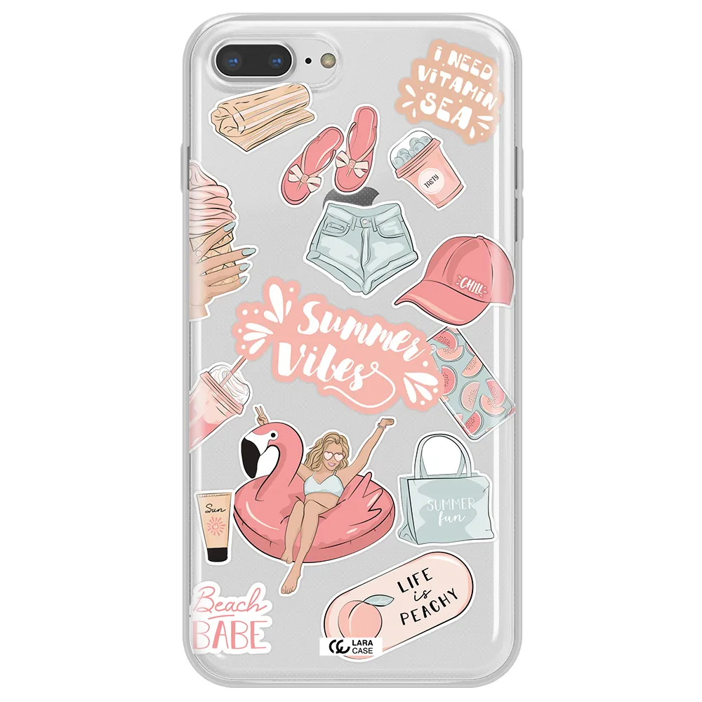 Summer Vibes Sticker Apple iPhone 8 plus Clear TPU Case