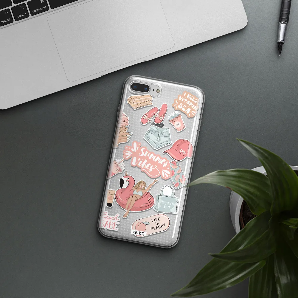 Summer Vibes Sticker Apple iPhone 8 plus Clear TPU Case