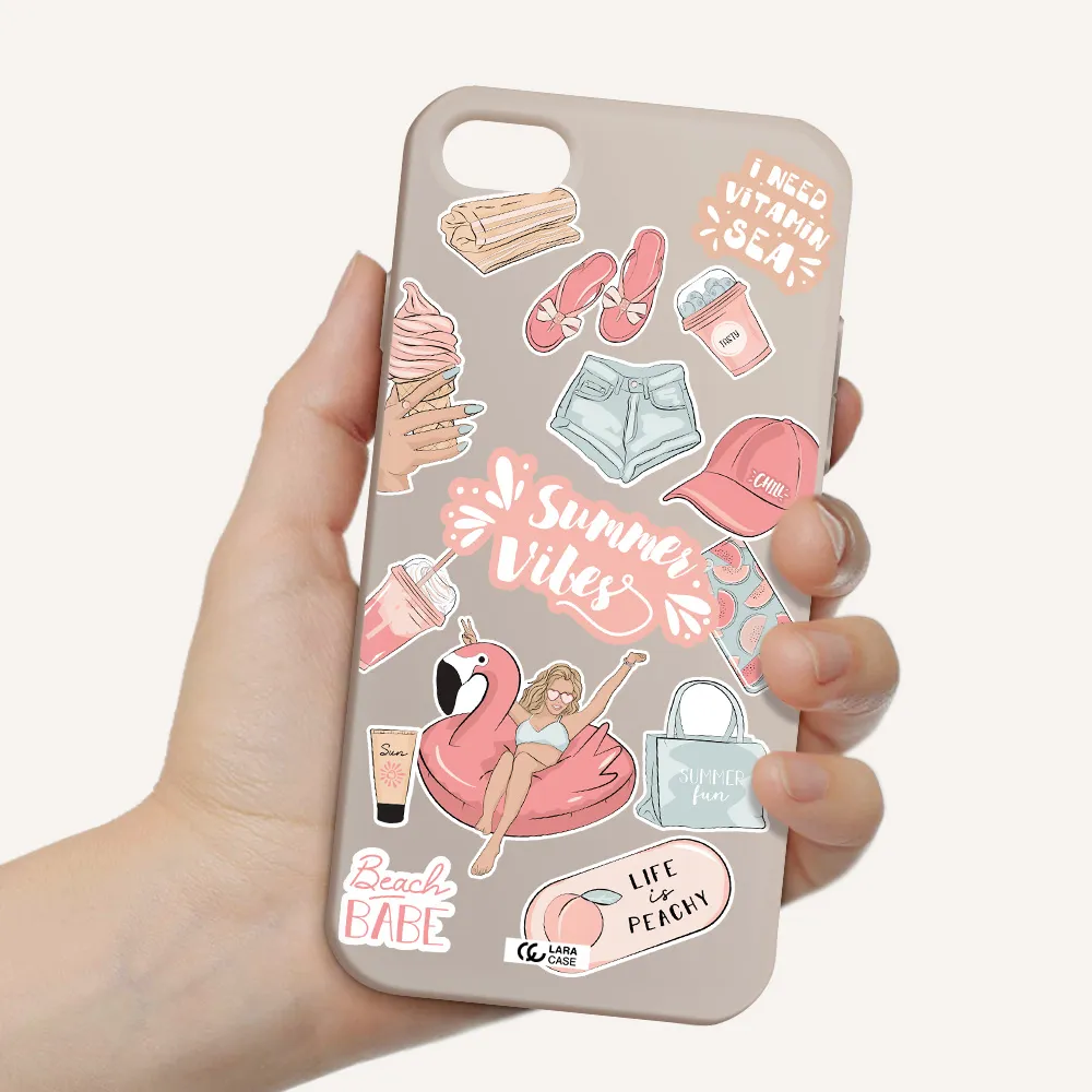 Summer Vibes Sticker Apple iPhone 8 Silicone Stone Case