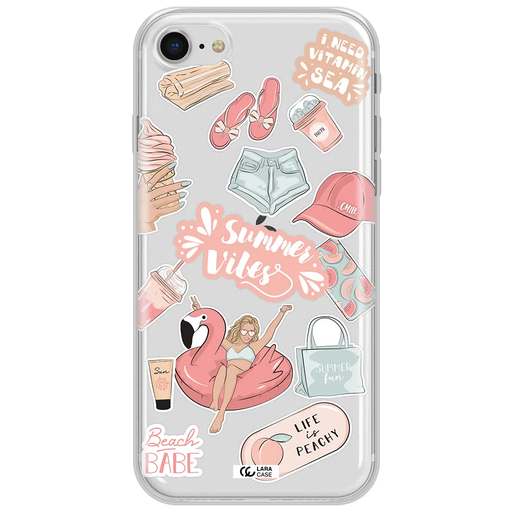 Summer Vibes Sticker Apple Iphone Se 2020 Clear Tpu Case