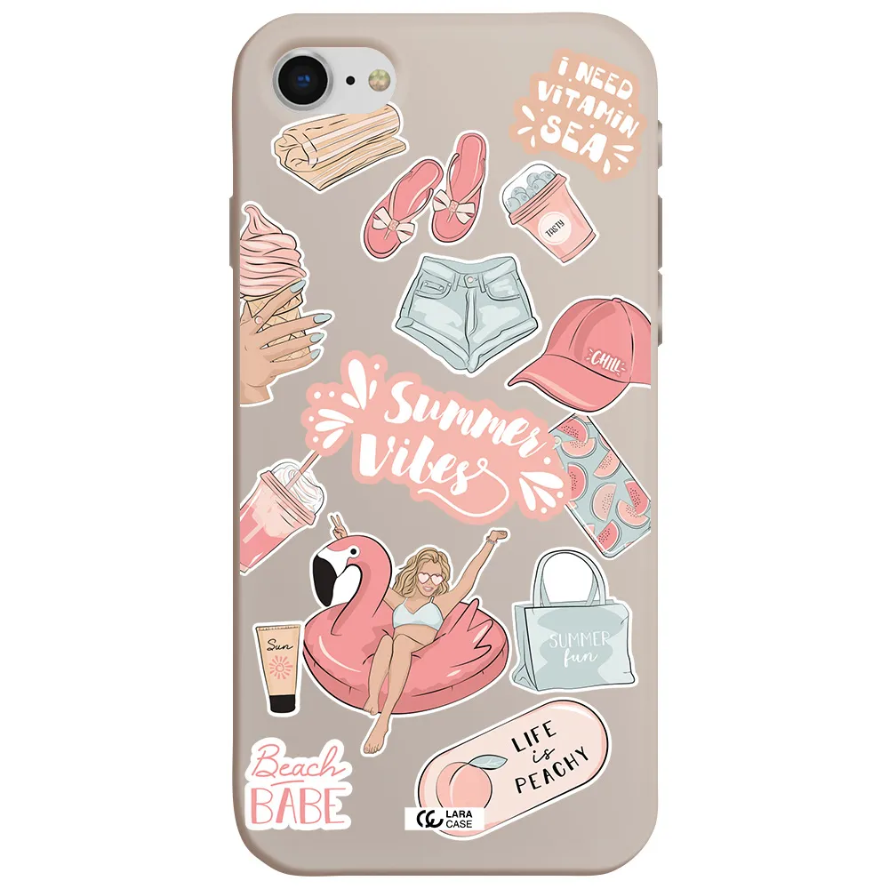 Summer Vibes Sticker Apple iPhone se 2020 Silicone Stone Case
