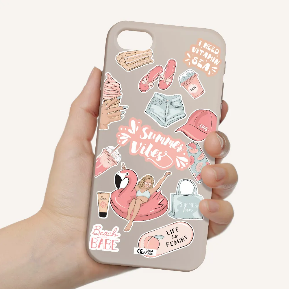 Summer Vibes Sticker Apple iPhone se 2020 Silicone Stone Case