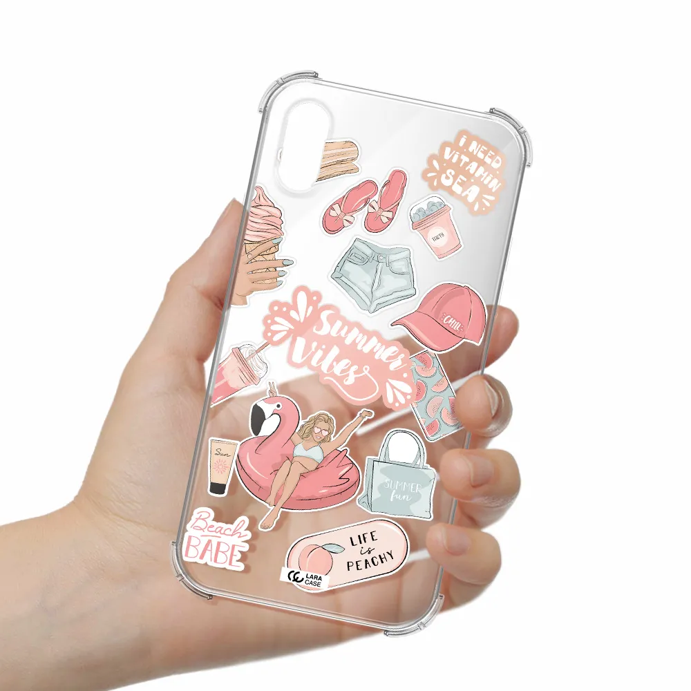 Summer Vibes Sticker Apple iPhone X Clear PC Case