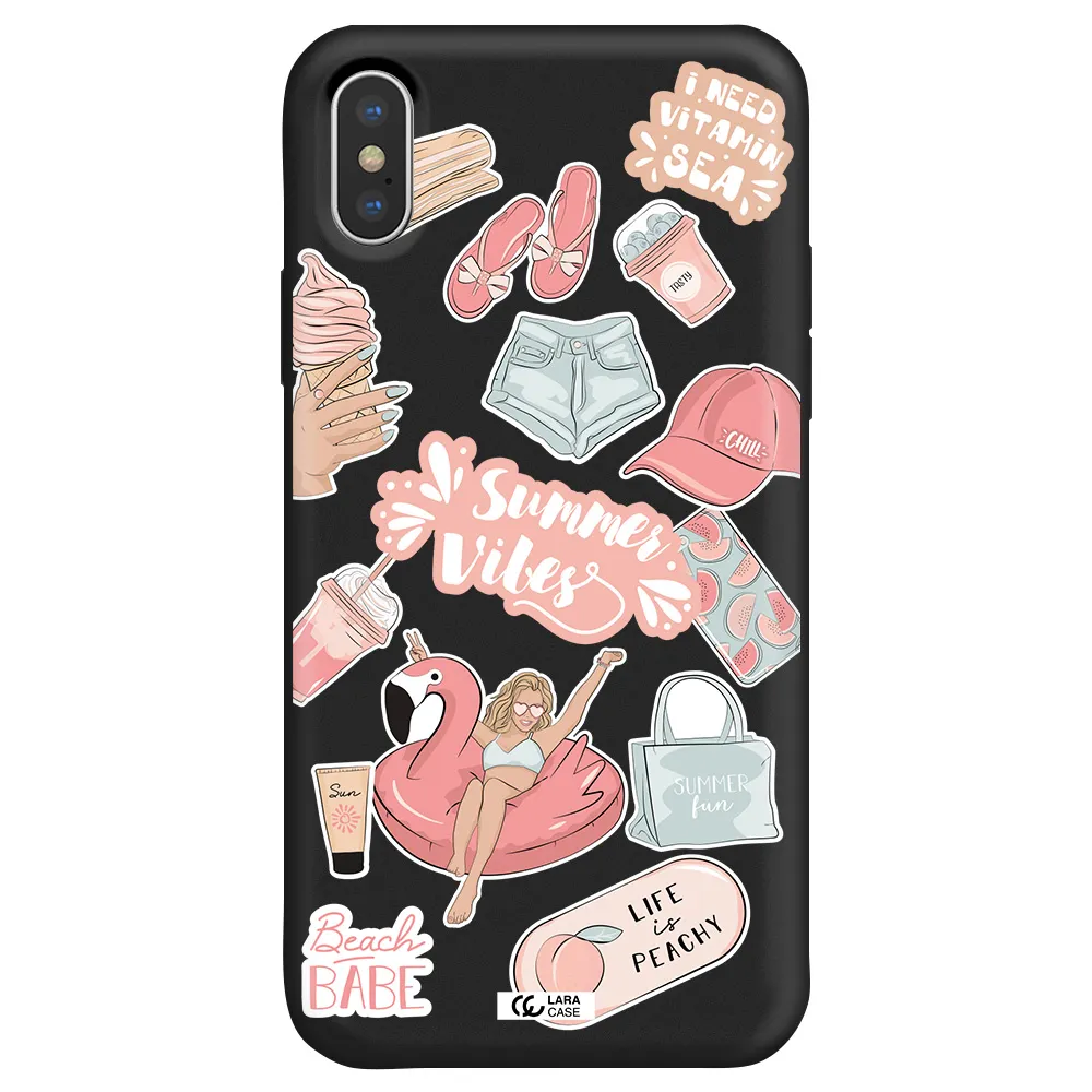 Summer Vibes Sticker Apple iPhone X Silicone black Case