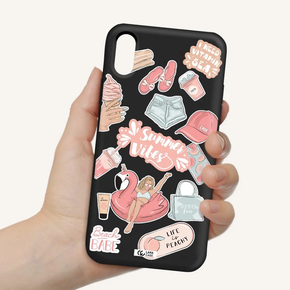 Summer Vibes Sticker Apple iPhone X Silicone black Case