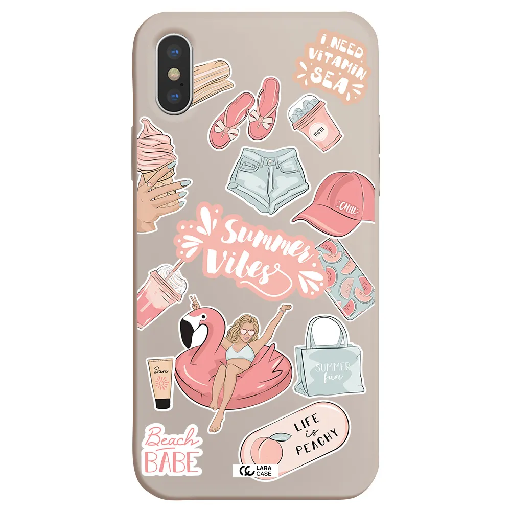 Summer Vibes Sticker Apple iPhone X Silicone Stone Case