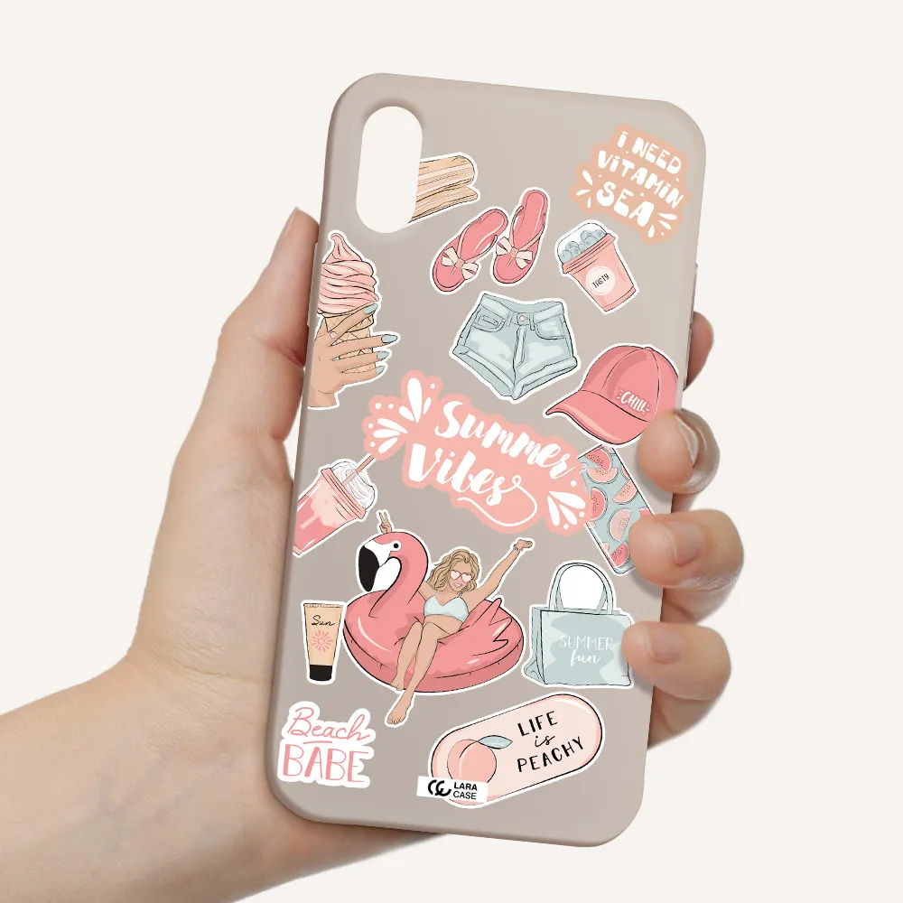 Summer Vibes Sticker Apple iPhone XS Silicone Stone Case