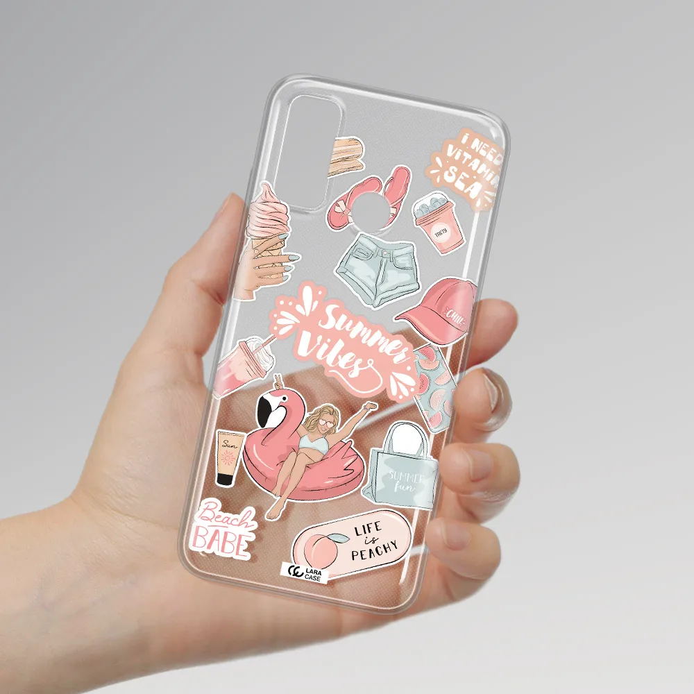 Summer Vibes Sticker Huawei P Smart 2020 Clear TPU Case