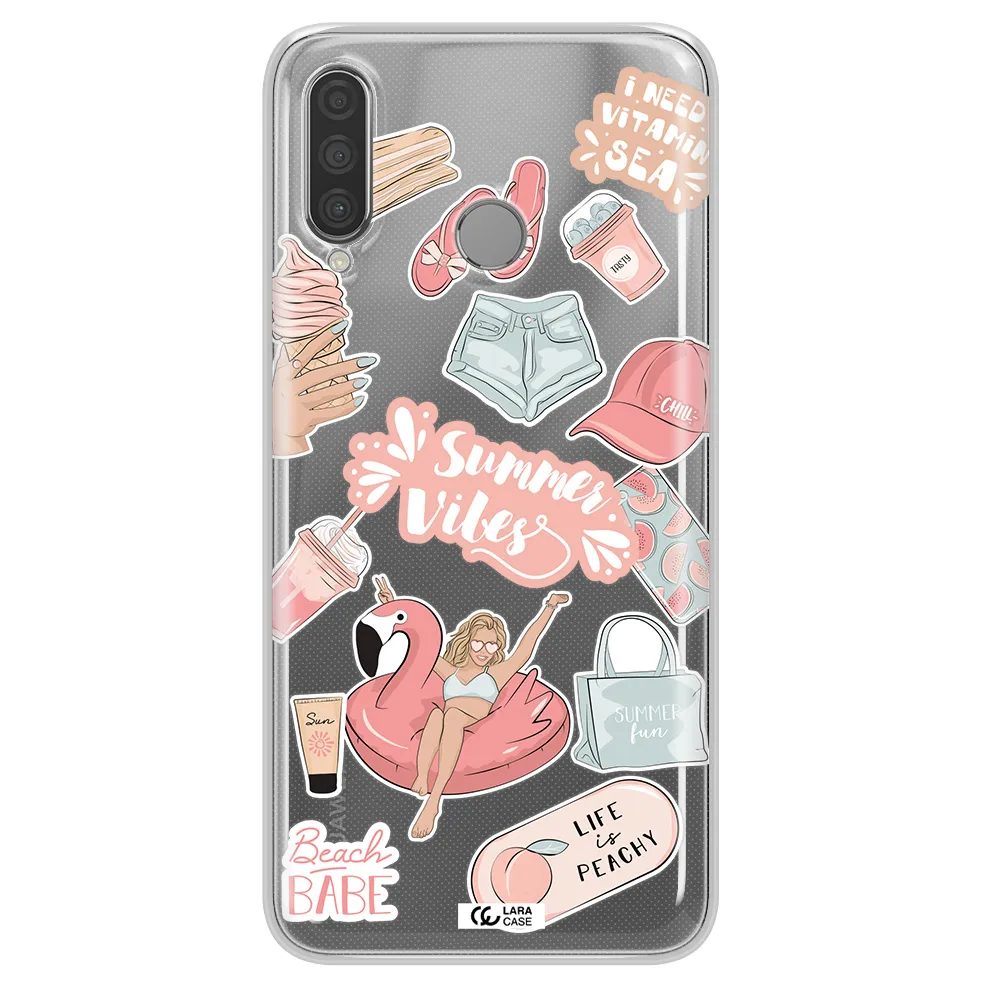 Summer Vibes Sticker Huawei P30 Lite Clear TPU Case