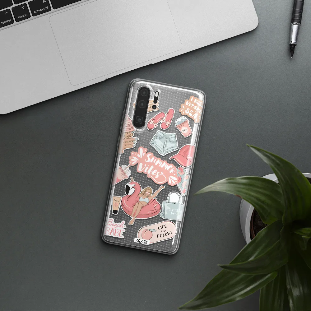 Summer Vibes Sticker Huawei P30 Pro Clear TPU Case