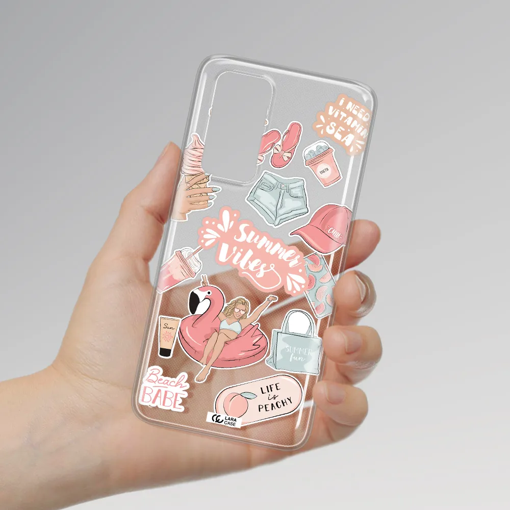 Summer Vibes Sticker Huawei P40 Clear TPU Case