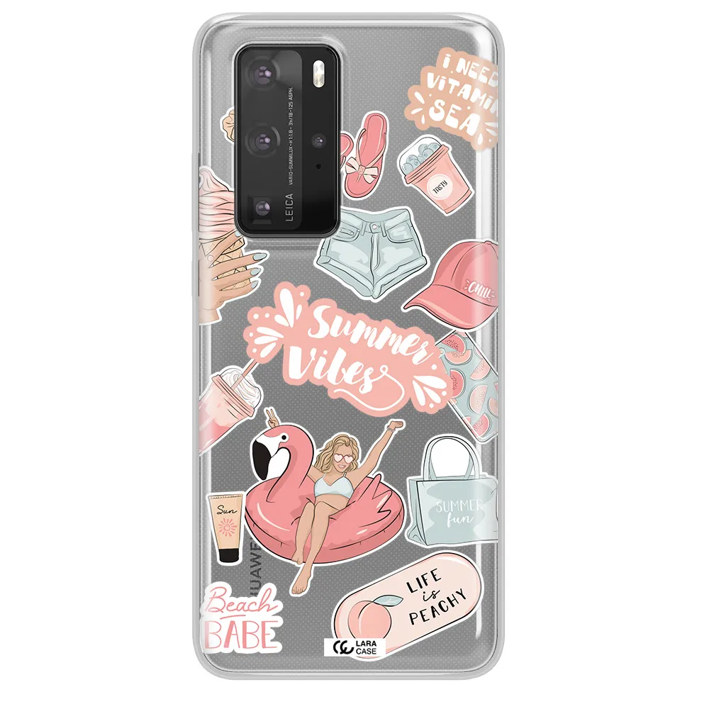 Summer Vibes Sticker Huawei P40 Pro Clear TPU Case