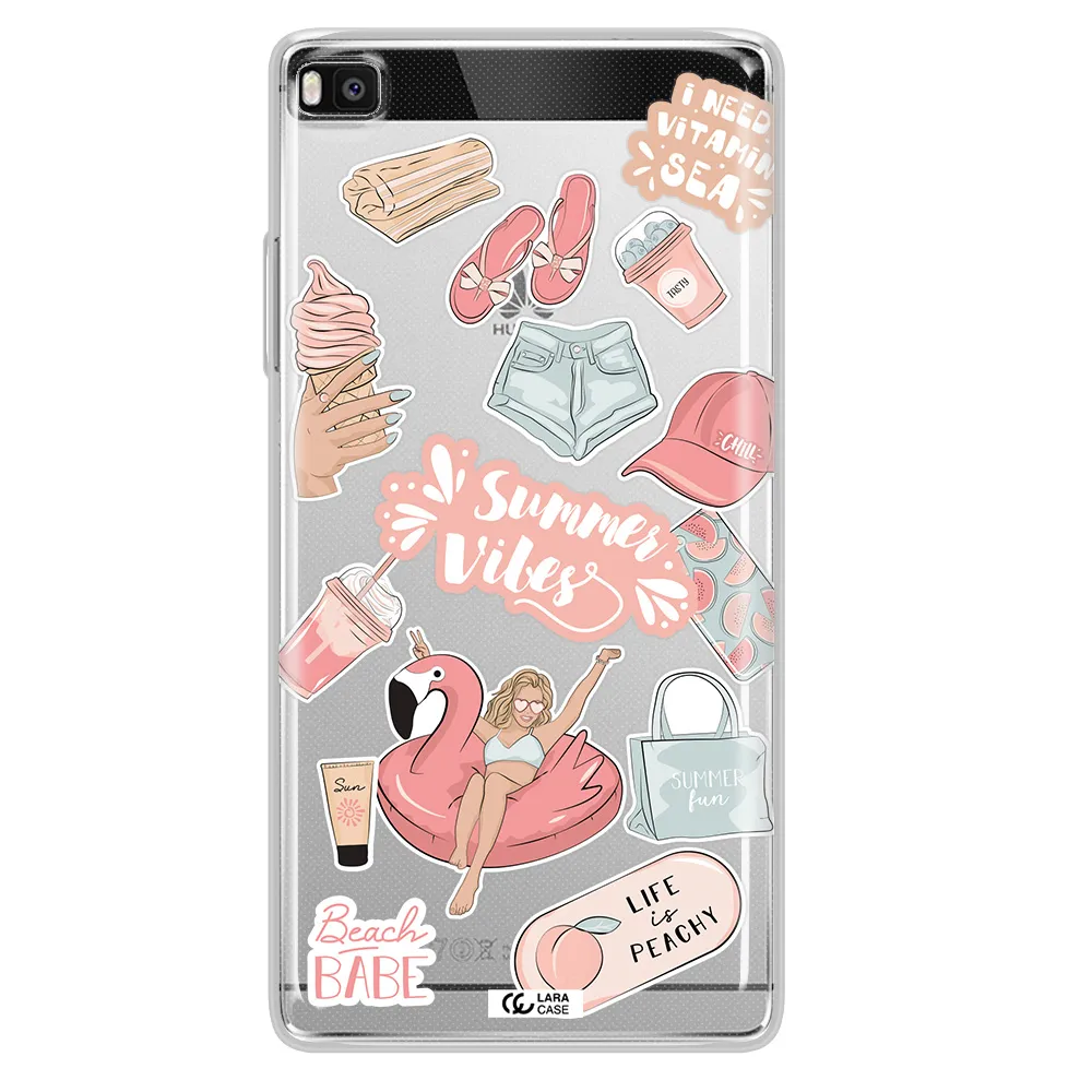 Summer Vibes Sticker Huawei P8 Clear TPU Case