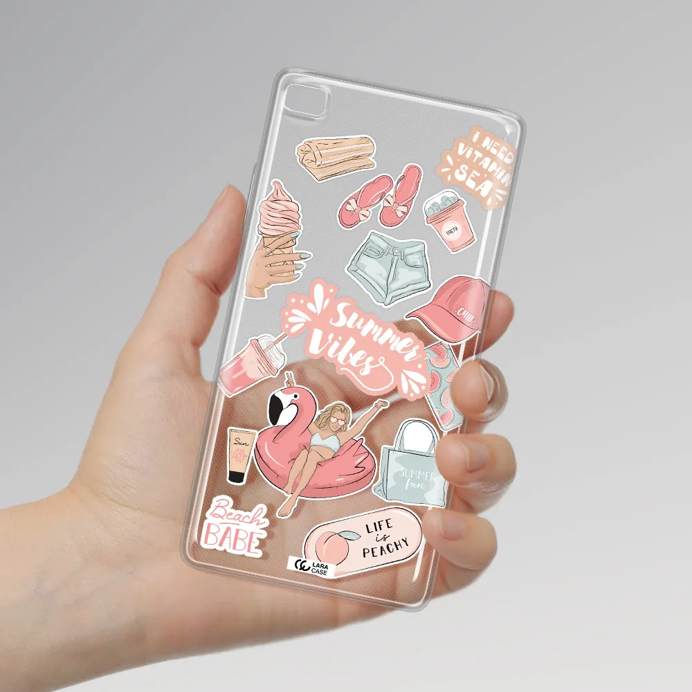 Summer Vibes Sticker Huawei P8 Clear TPU Case