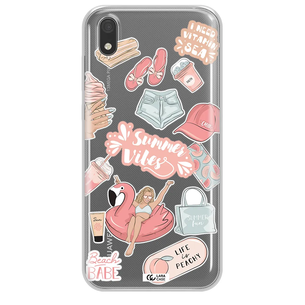 Summer Vibes Sticker Huawei Y5 2019 Clear TPU Case