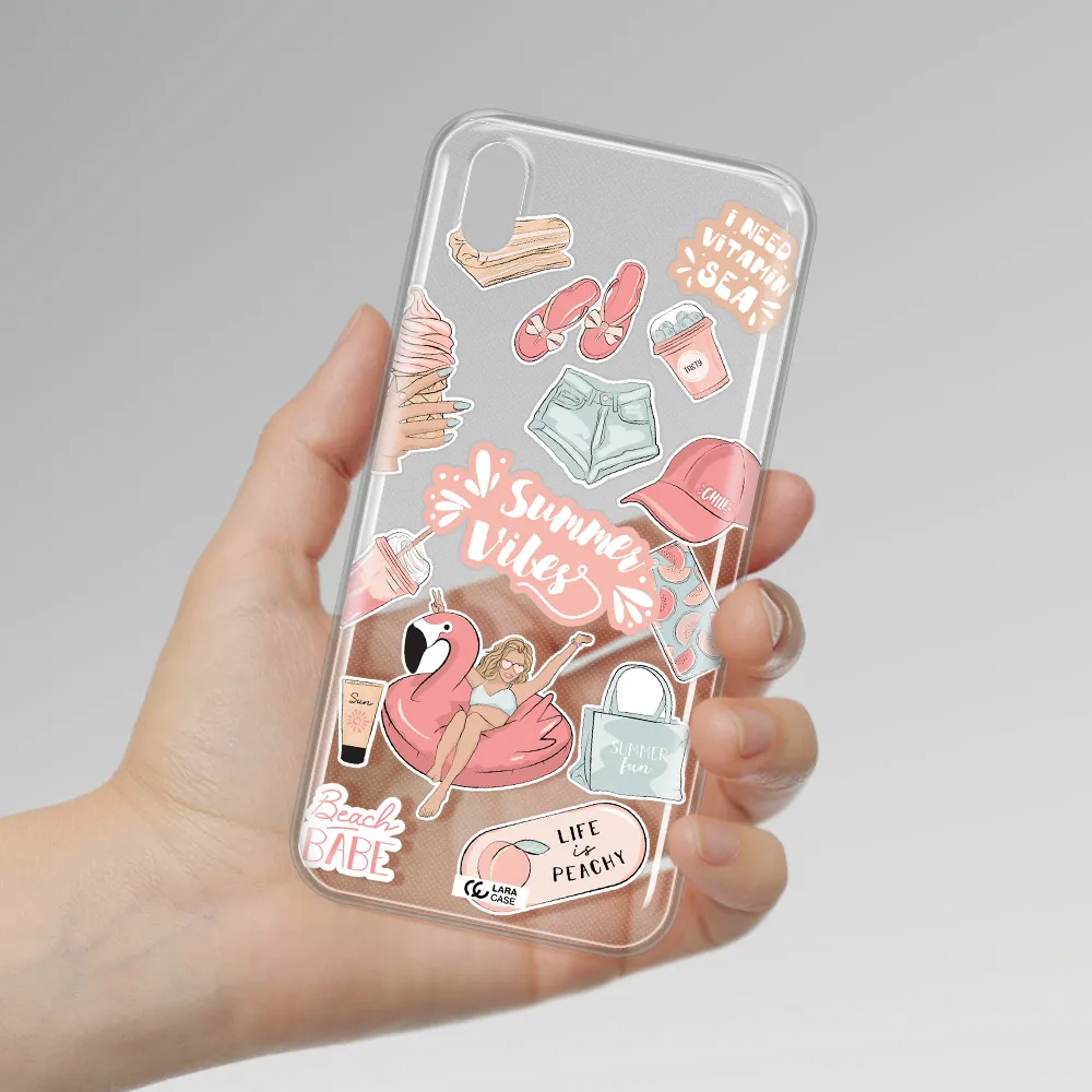 Summer Vibes Sticker Huawei Y5 2019 Clear TPU Case