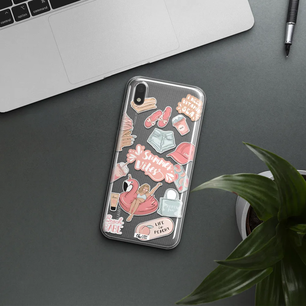 Summer Vibes Sticker Huawei Y5 2019 Clear TPU Case
