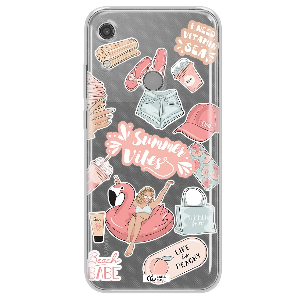Summer Vibes Sticker Huawei Y6S Clear TPU Case