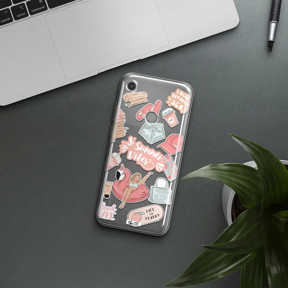Summer Vibes Sticker Huawei Y6S Clear TPU Case