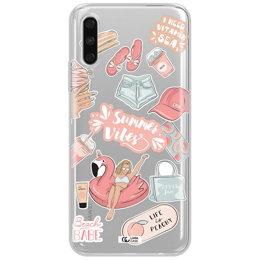 Summer Vibes Sticker Huawei Y9S Clear Tpu Case