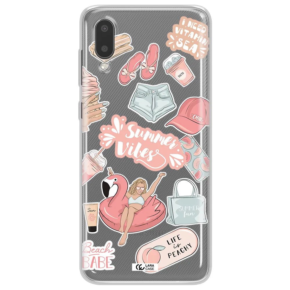 Summer Vibes Sticker Samsung A02 Clear TPU Case