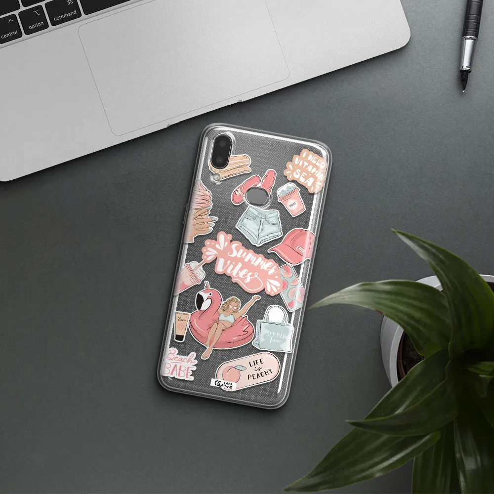 Summer Vibes Sticker Samsung A10S Clear TPU Case