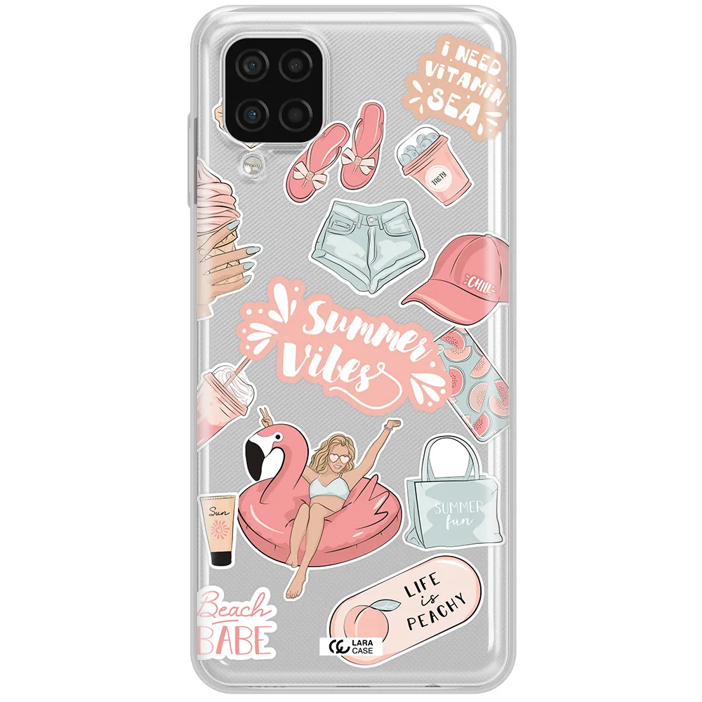 Summer Vibes Sticker Samsung A12 4g Clear TPU Case