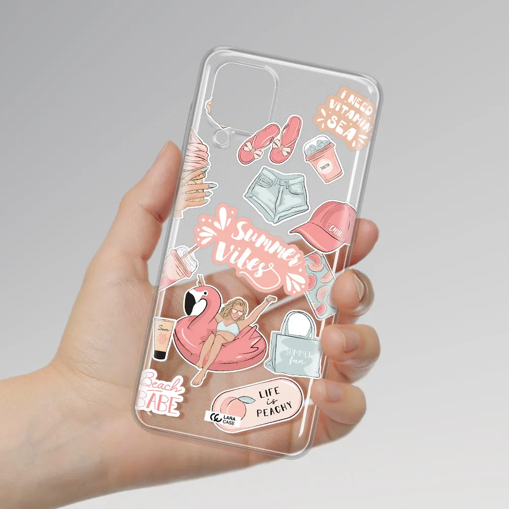 Summer Vibes Sticker Samsung A12 4g Clear TPU Case