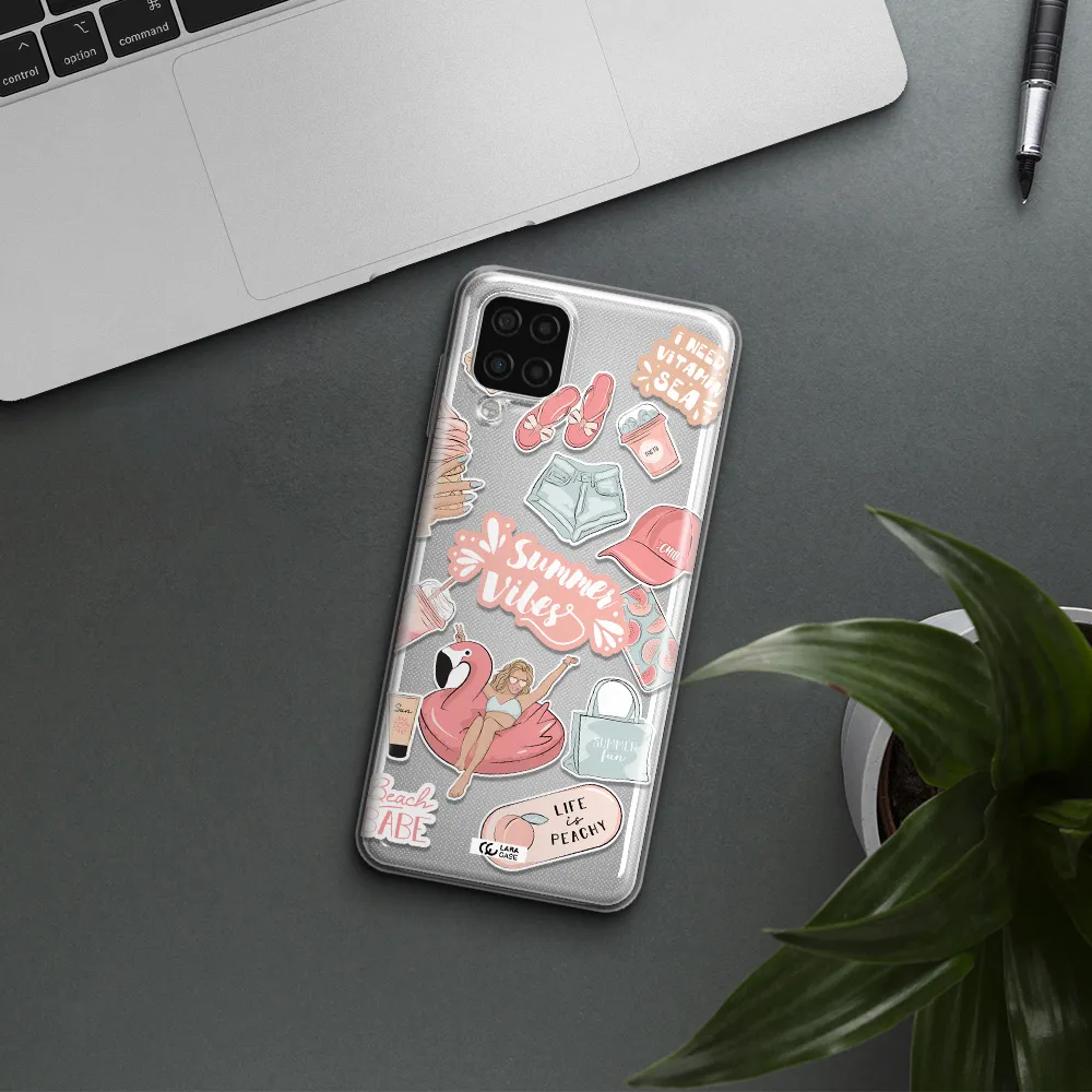 Summer Vibes Sticker Samsung A12 4g Clear TPU Case