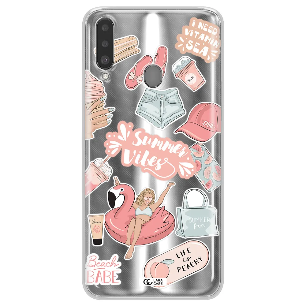 Summer Vibes Sticker Samsung A20S Clear TPU Case