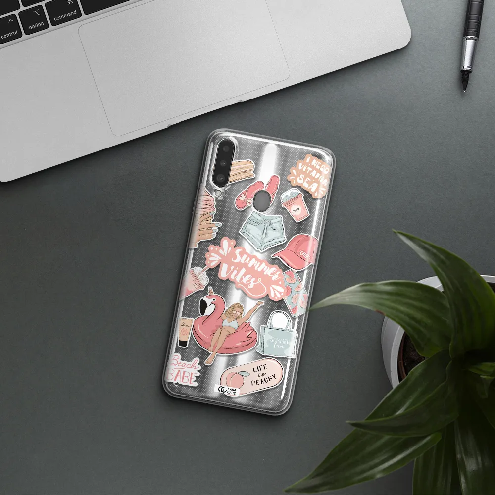 Summer Vibes Sticker Samsung A20S Clear TPU Case