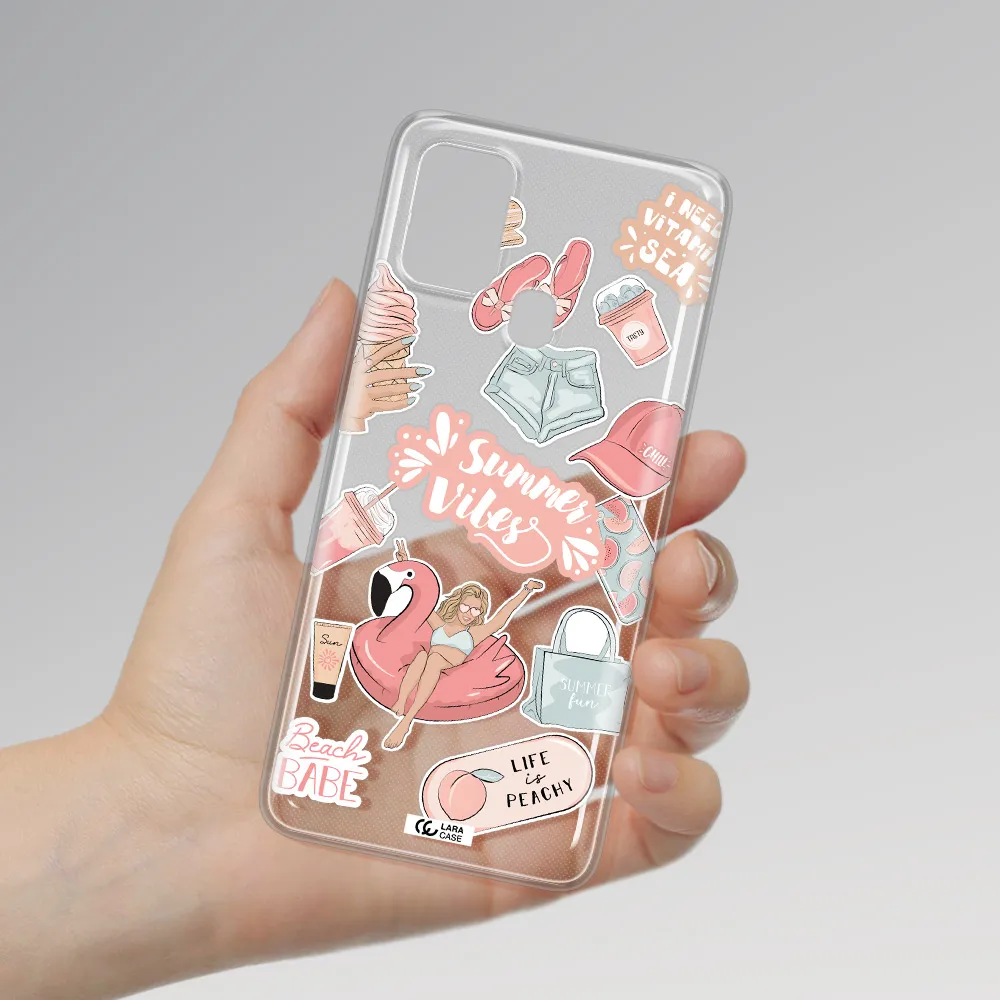 Summer Vibes Sticker Samsung A21S Clear TPU Case