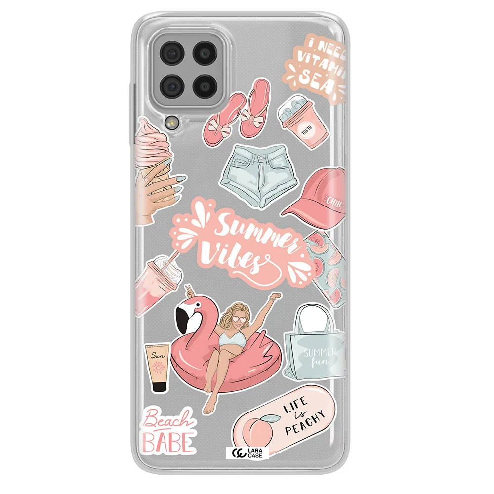 Summer Vibes Sticker Samsung A22 4g Clear TPU Case