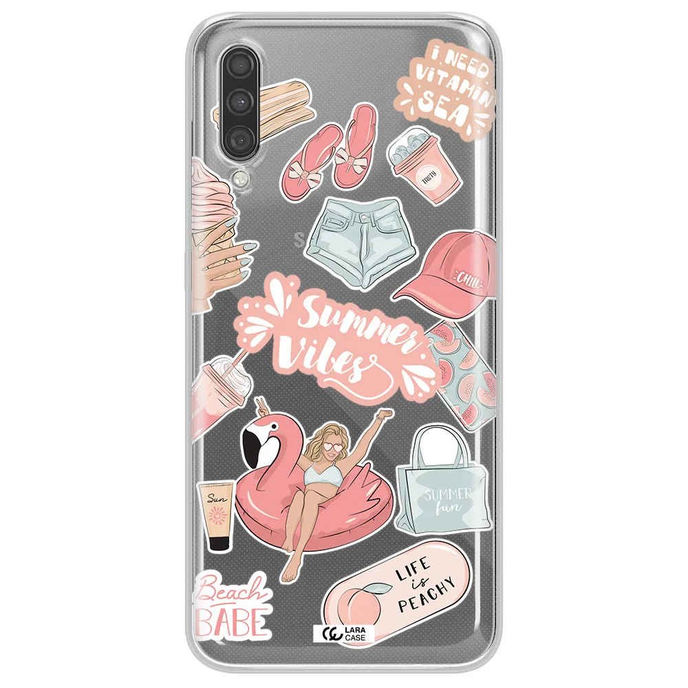 Summer Vibes Sticker Samsung A30S Clear TPU Case