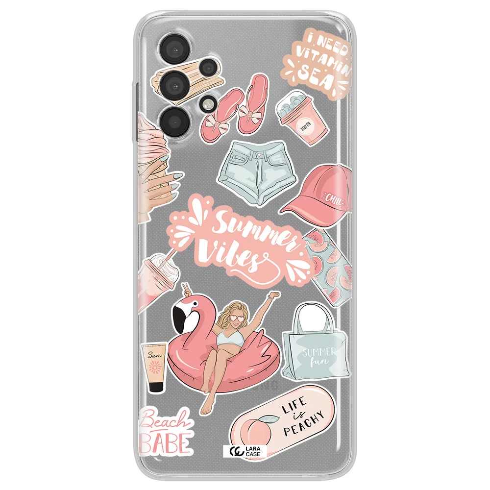 Summer Vibes Sticker Samsung A32 4G Clear Tpu Case
