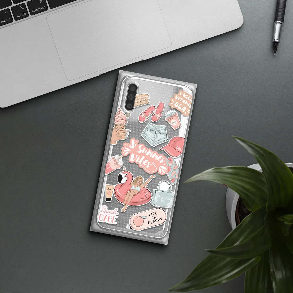 Summer Vibes Sticker Samsung A50S Clear Tpu Case