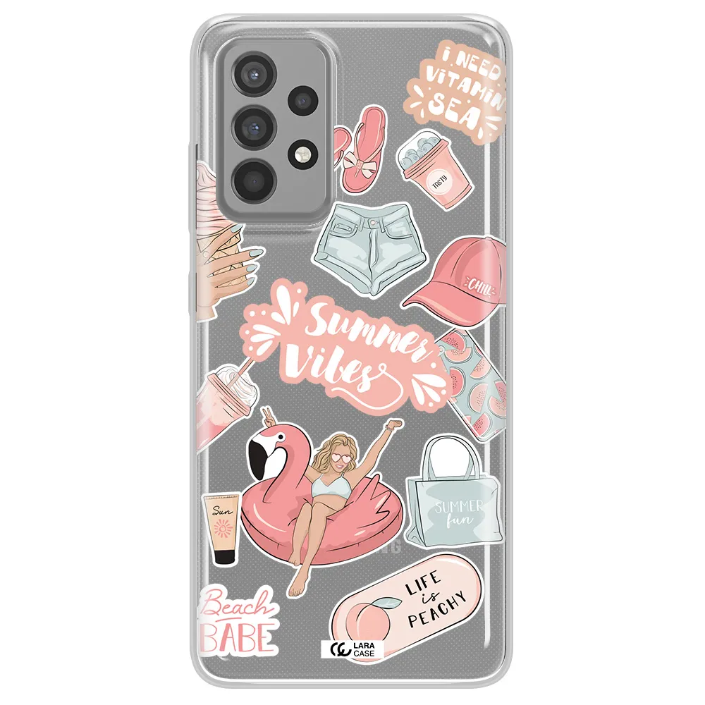 Summer Vibes Sticker Samsung A52 Clear TPU Case
