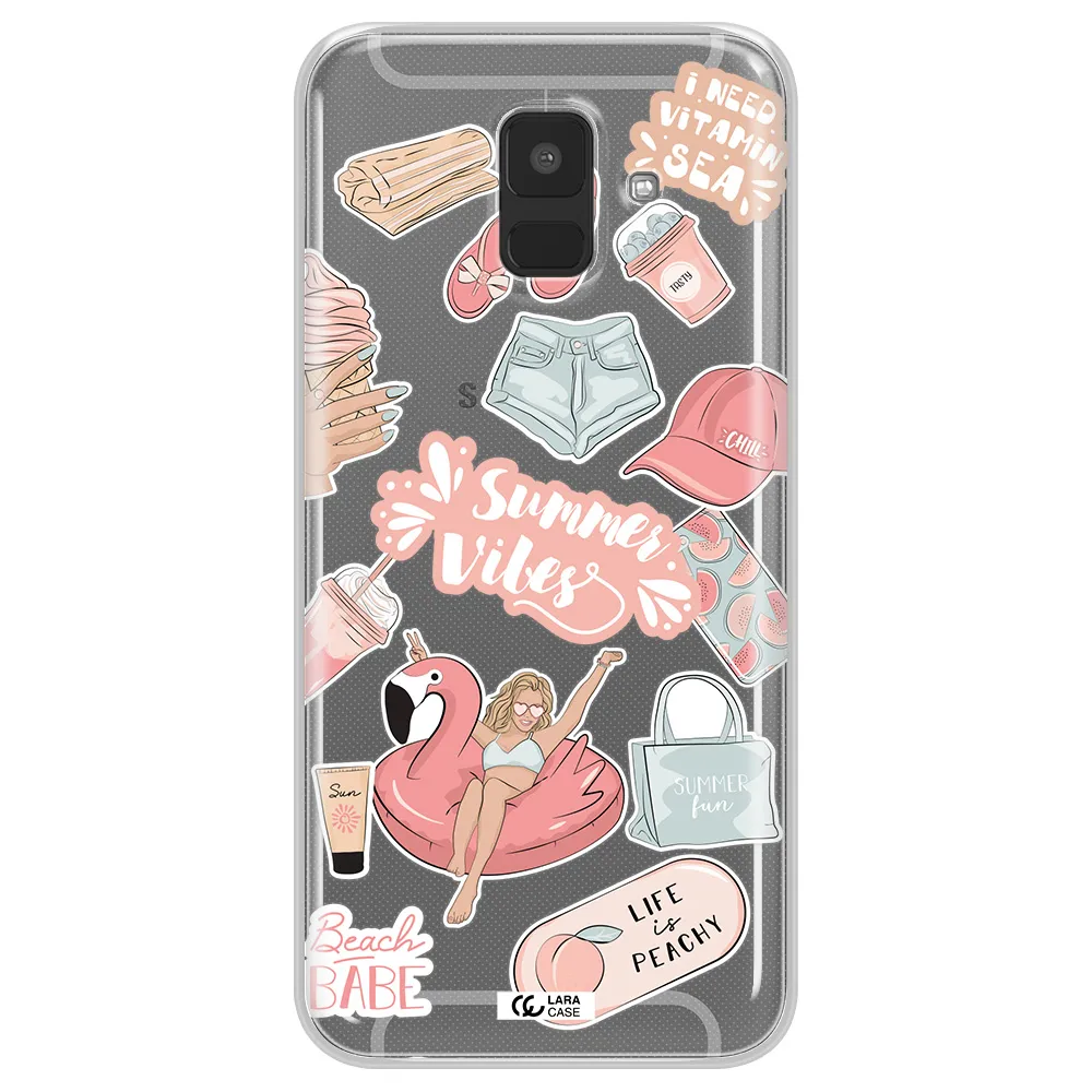 Summer Vibes Sticker Samsung A6 Clear TPU Case